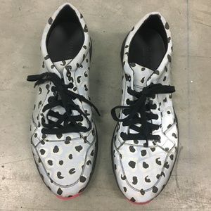 Silver Gucci Shoes with Black Leopard Print